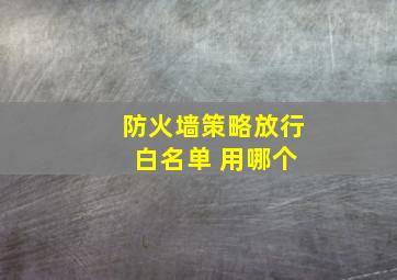 防火墙策略放行 白名单 用哪个